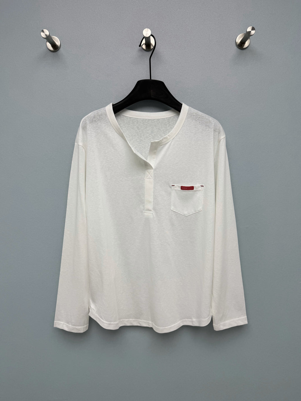 Prada / New Half-Button Henry Collar Long-Sleeve Top