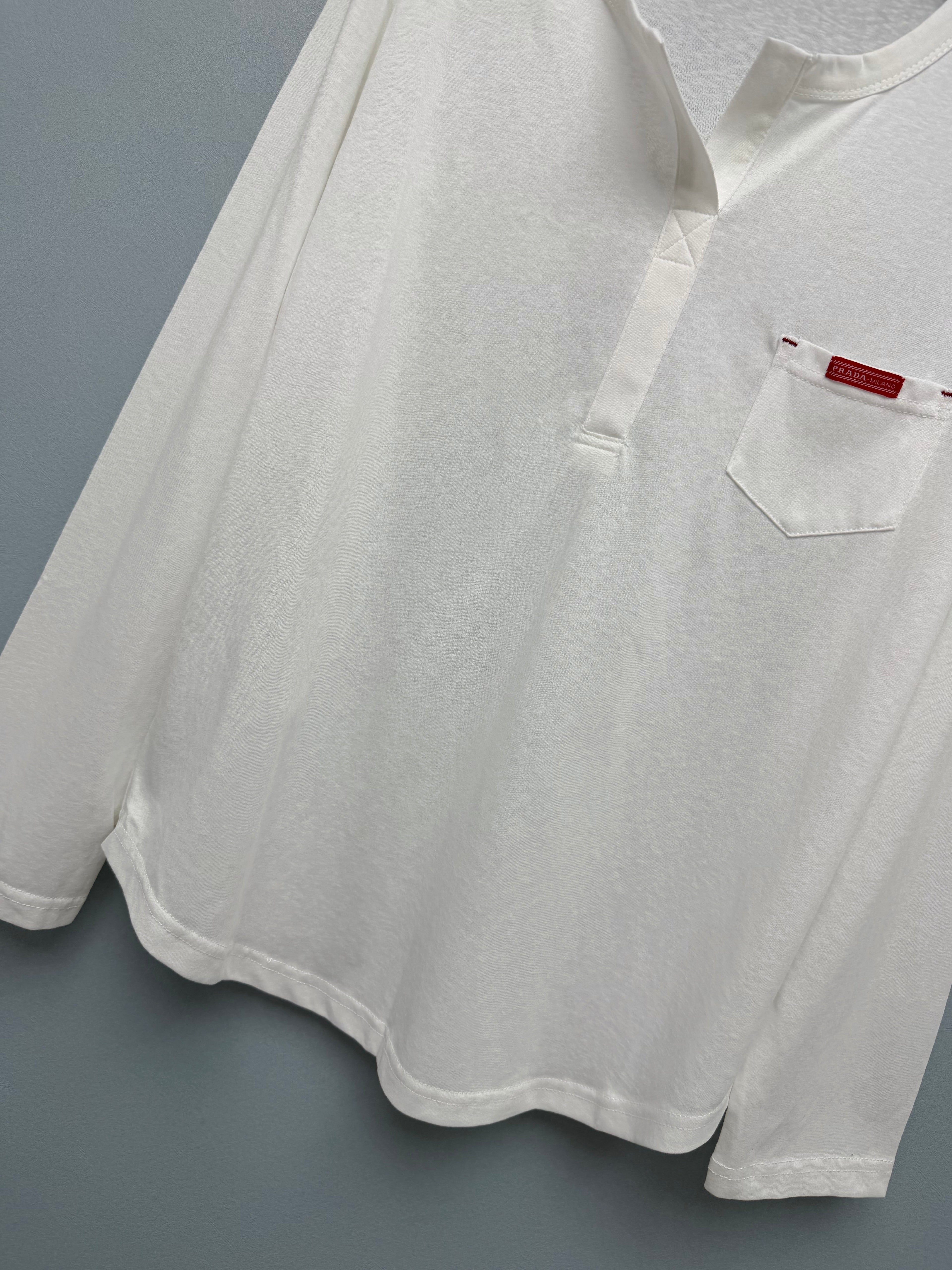 Prada / New Half-Button Henry Collar Long-Sleeve Top