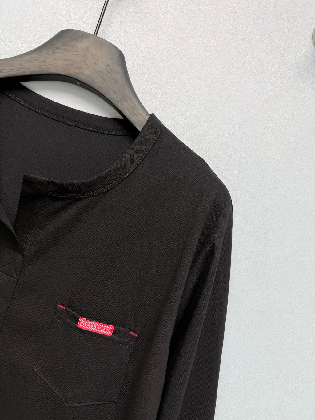 Prada / New Half-Button Henry Collar Long-Sleeve Top