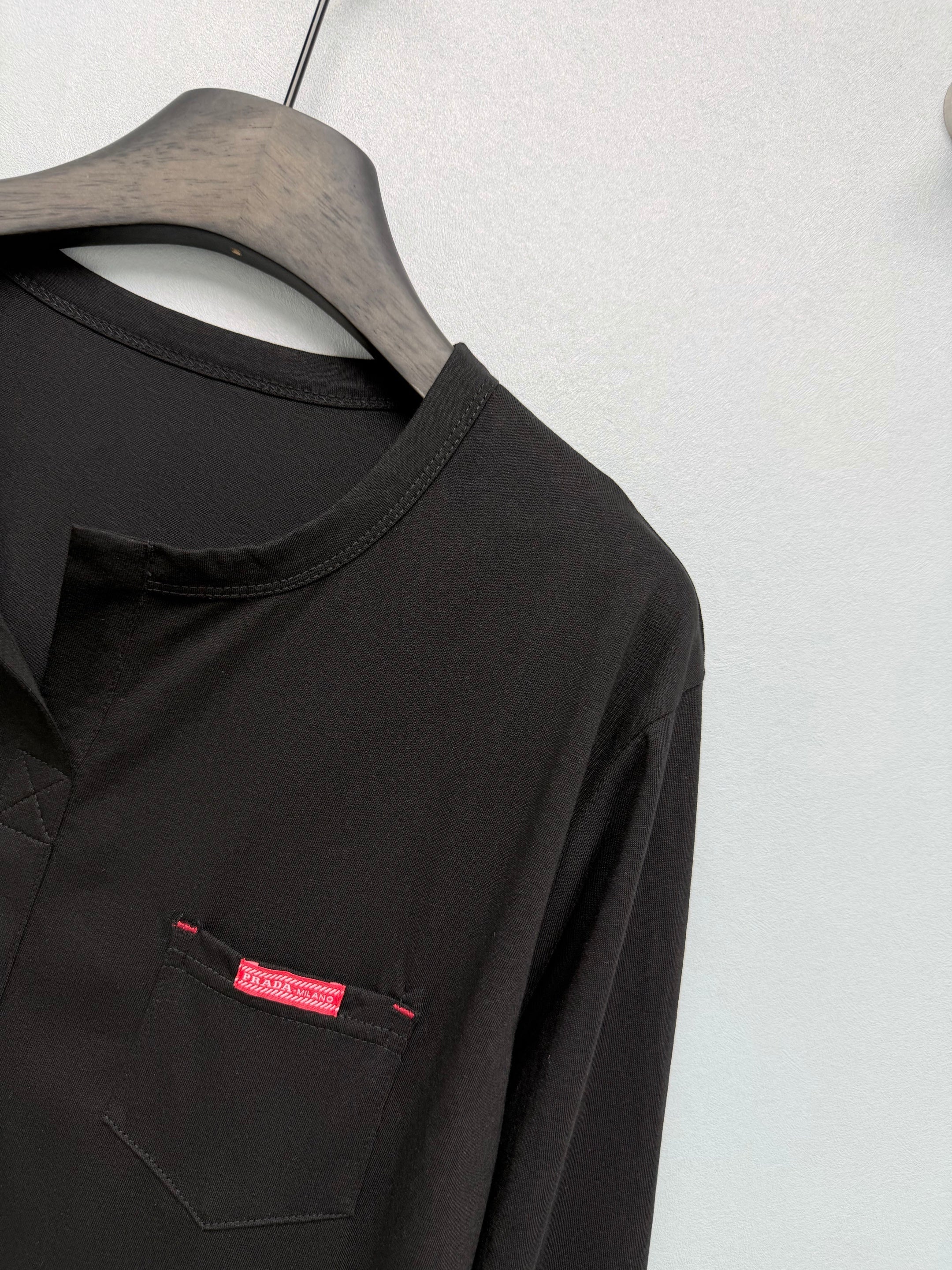 Prada / New Half-Button Henry Collar Long-Sleeve Top