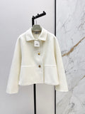 Hermès/Fall-Winter Latest Embroidered Reversible Wool Coat