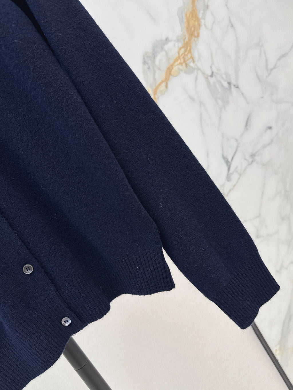 MiuMiu/26 Early Autumn Latest College Style Two-in-One Look Cashmere Knit Cardigan