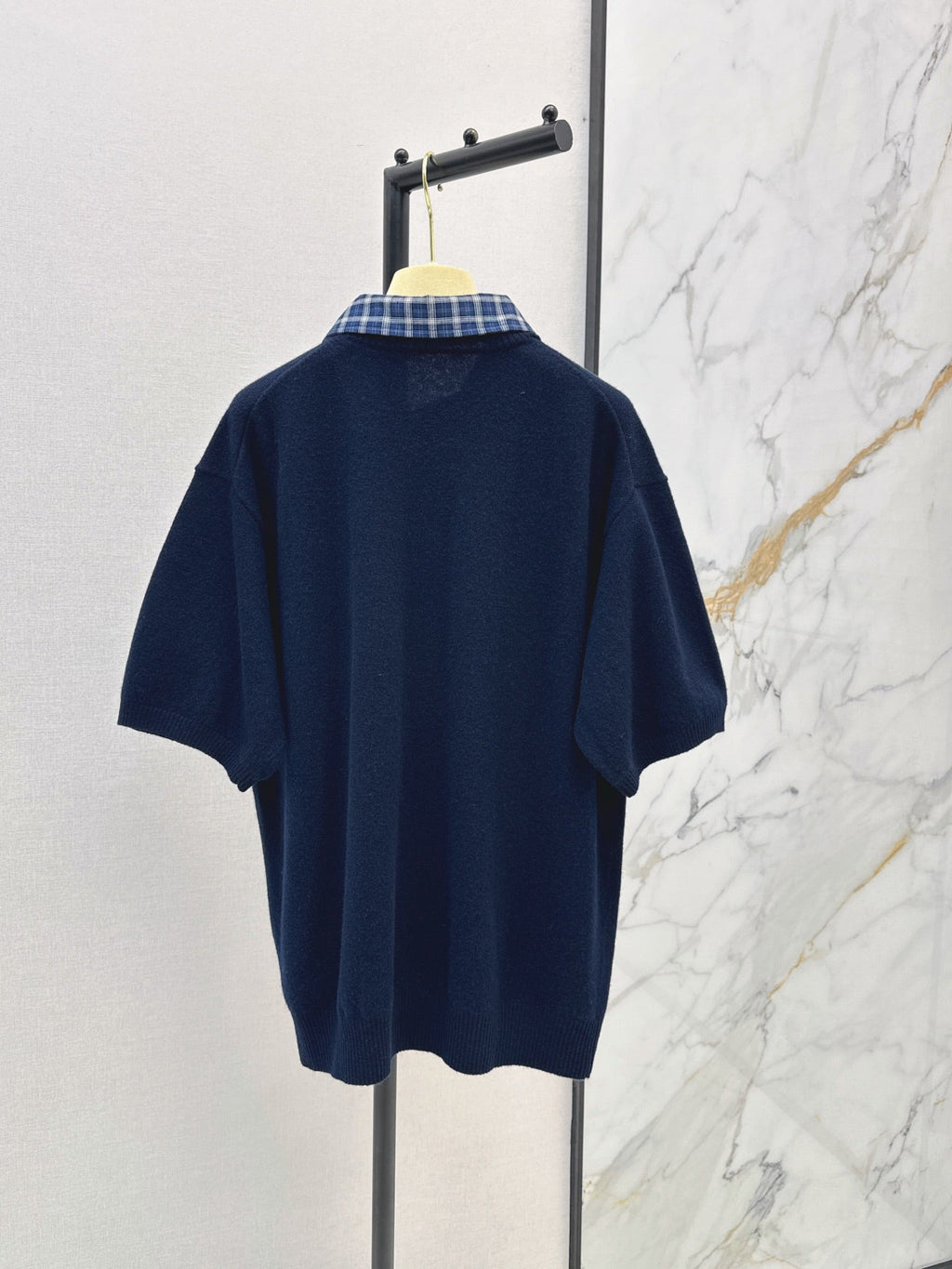 MiuMiu/26 Early Autumn Latest College-Style Two-in-One Look Cashmere Sweater
