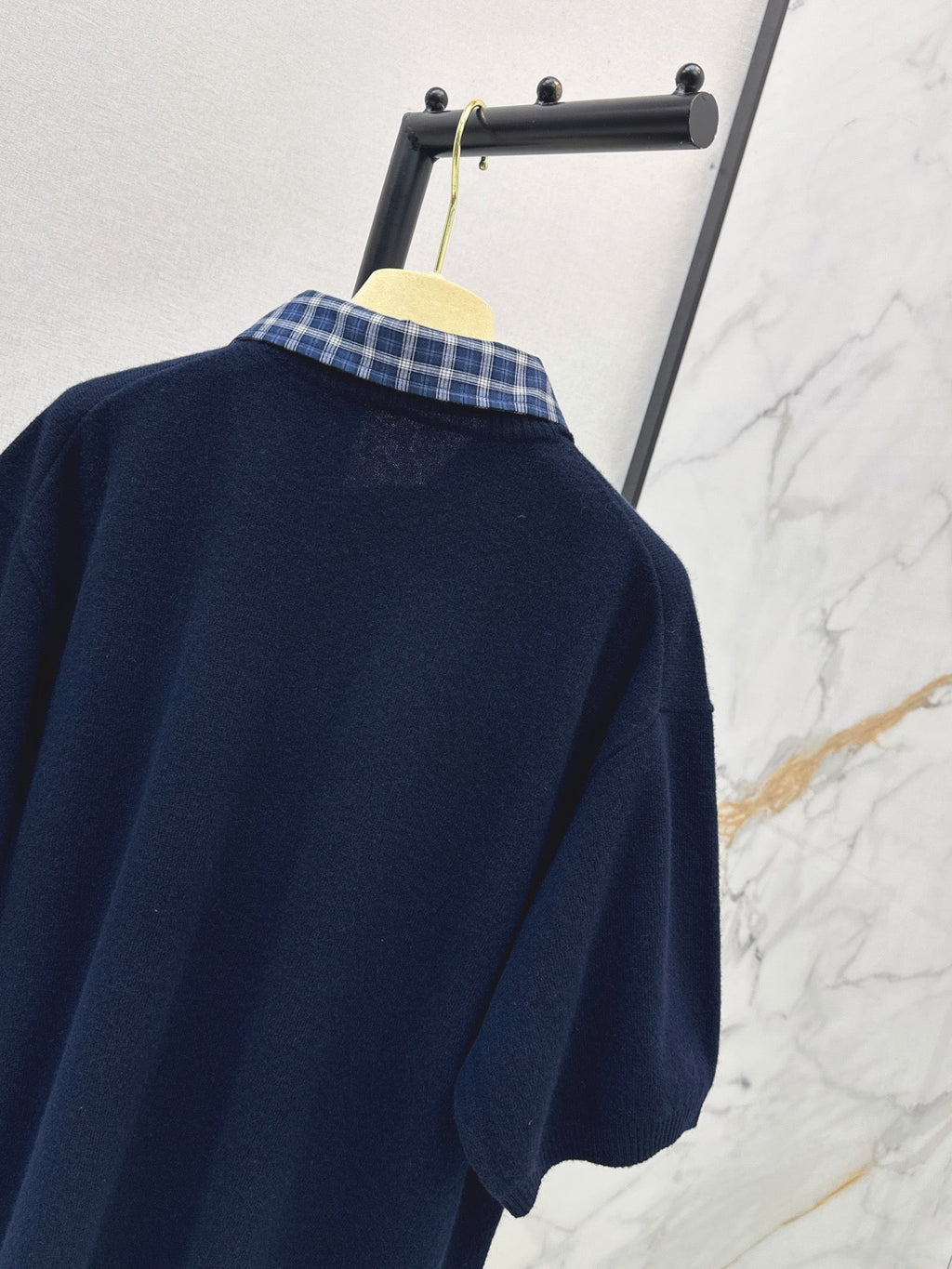 MiuMiu/26 Early Autumn Latest College-Style Two-in-One Look Cashmere Sweater