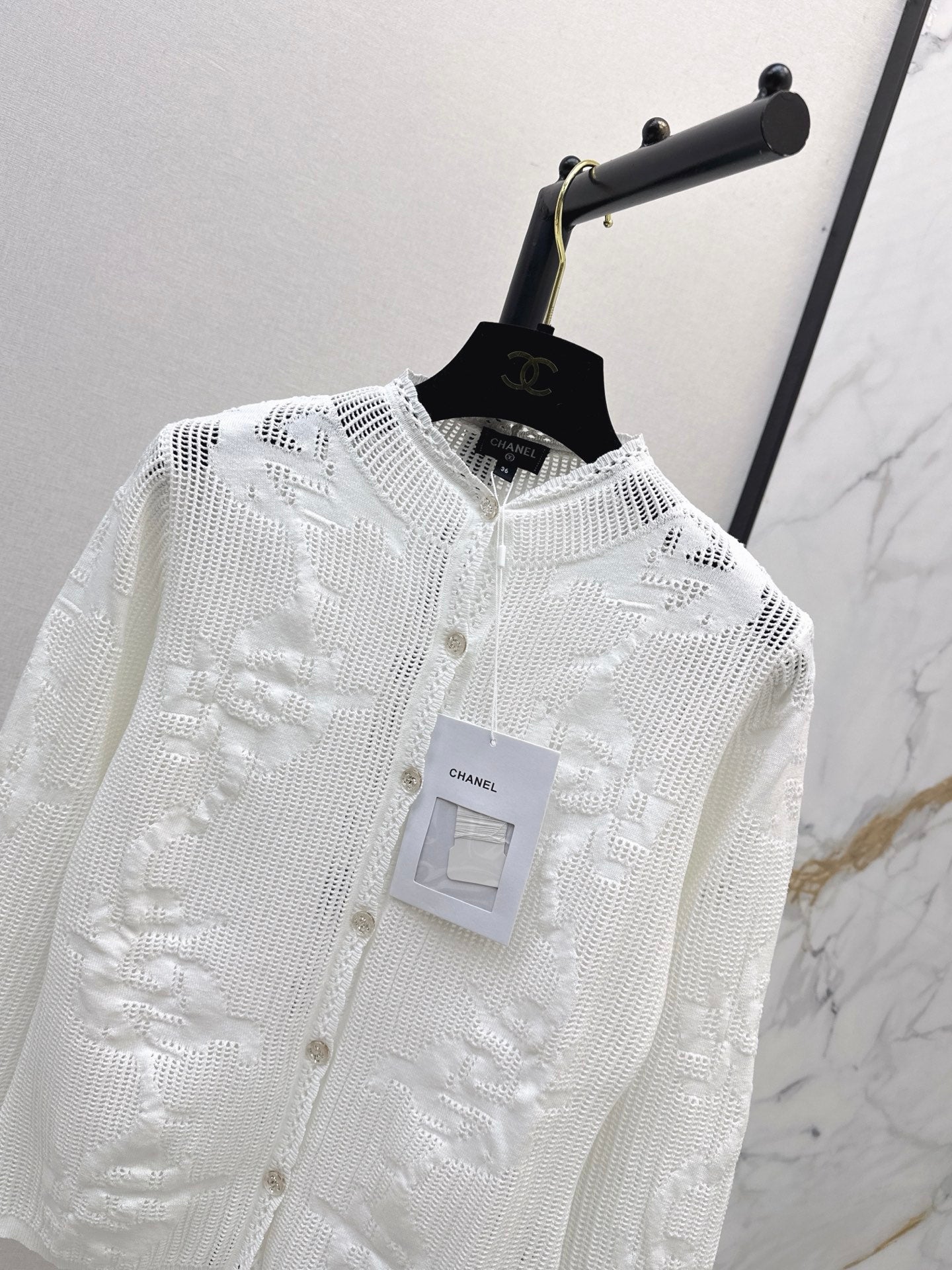 Chanel/26 Early Autumn Latest Hollow Floral Jacquard Knit Cardigan