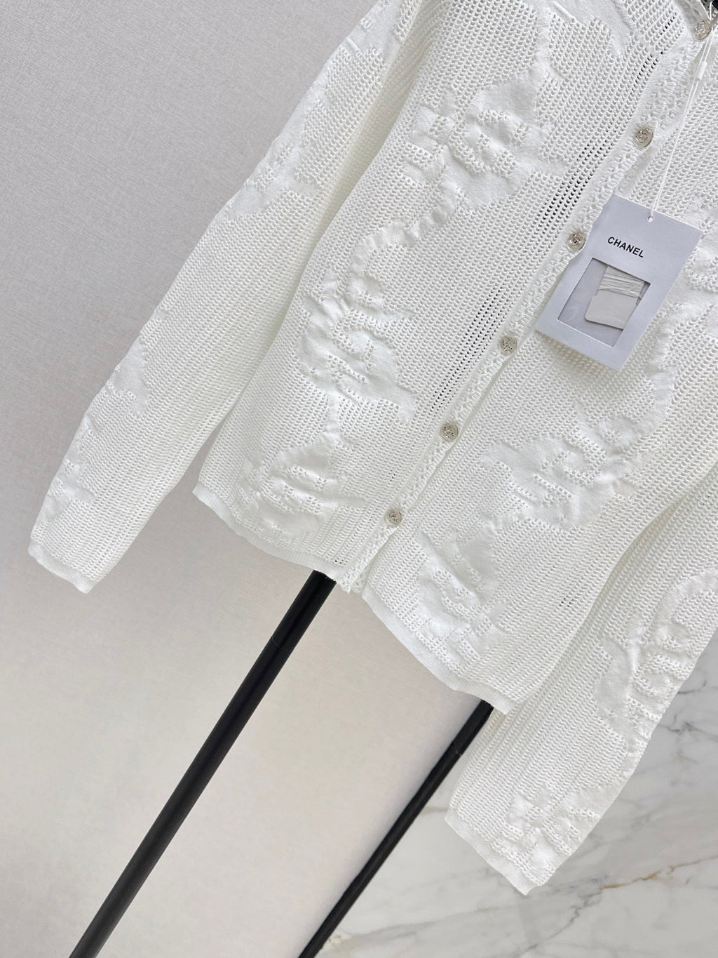Chanel/26 Early Autumn Latest Hollow Floral Jacquard Knit Cardigan