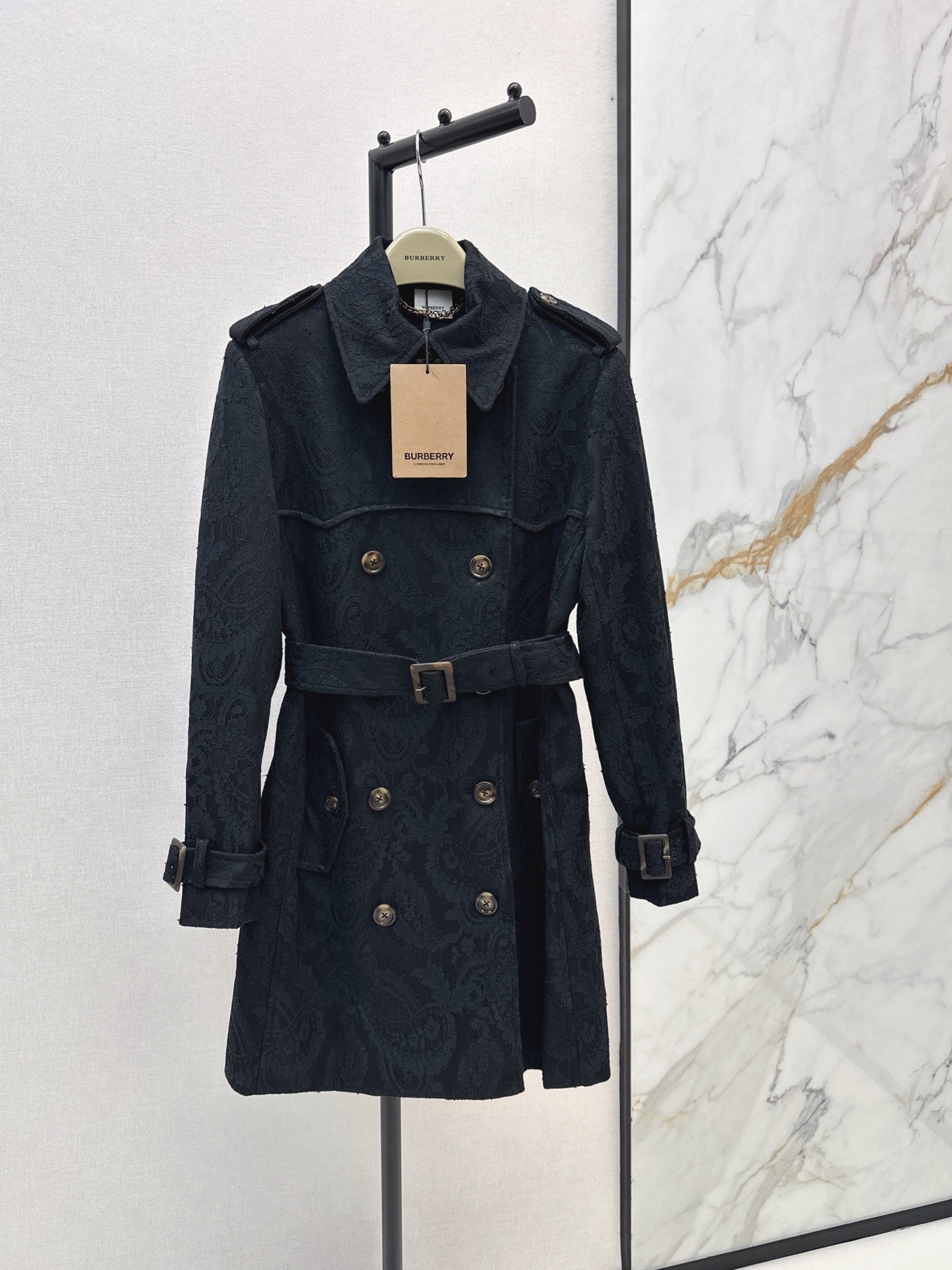 Burberry/26 Fall-Winter Latest Lace Long Trench Coat