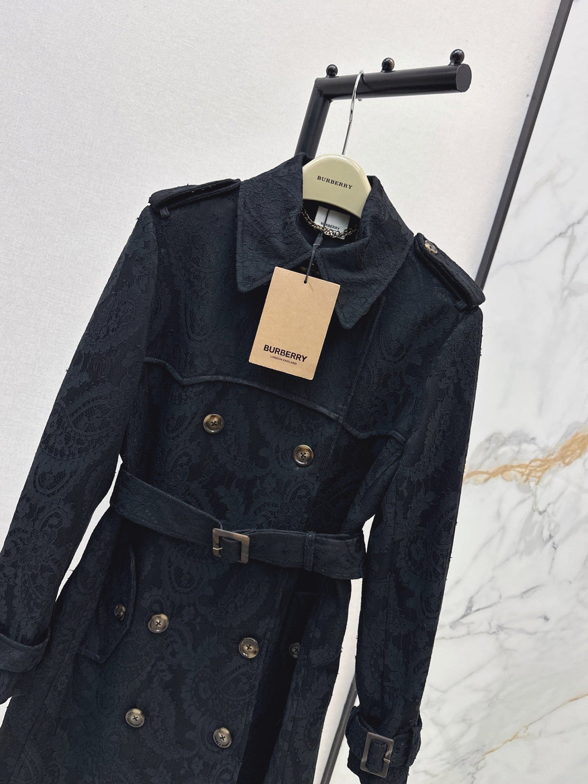 Burberry/26 Fall-Winter Latest Lace Long Trench Coat