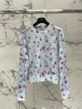 Dior/New Ombre Floral Print Knit Cardigan