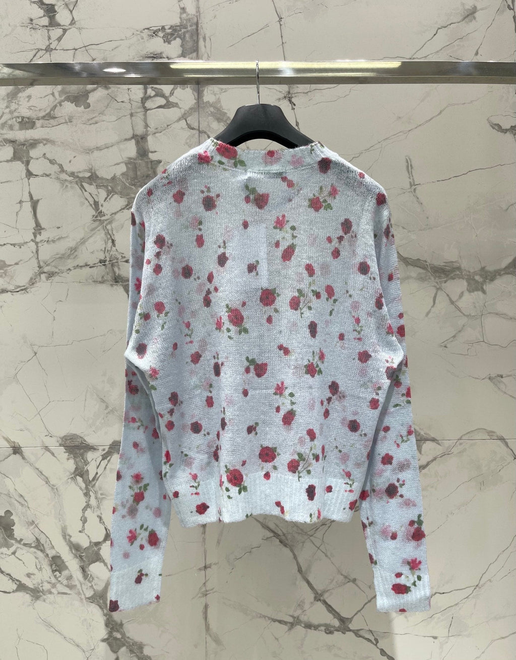 Dior/New Ombre Floral Print Knit Cardigan