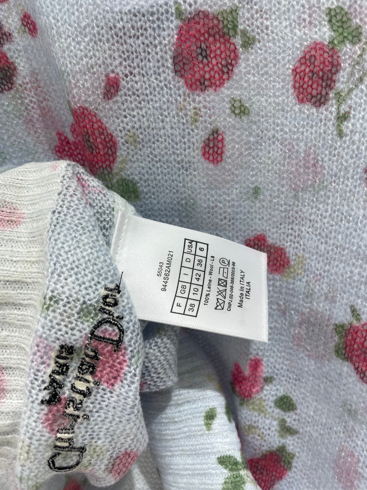 Dior/New Ombre Floral Print Knit Cardigan