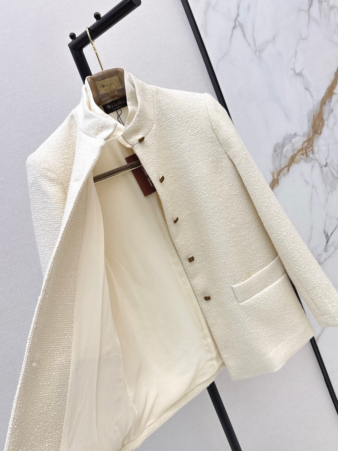 Loro Piana / New Elegant Stand-Collar Wool Blend Coat