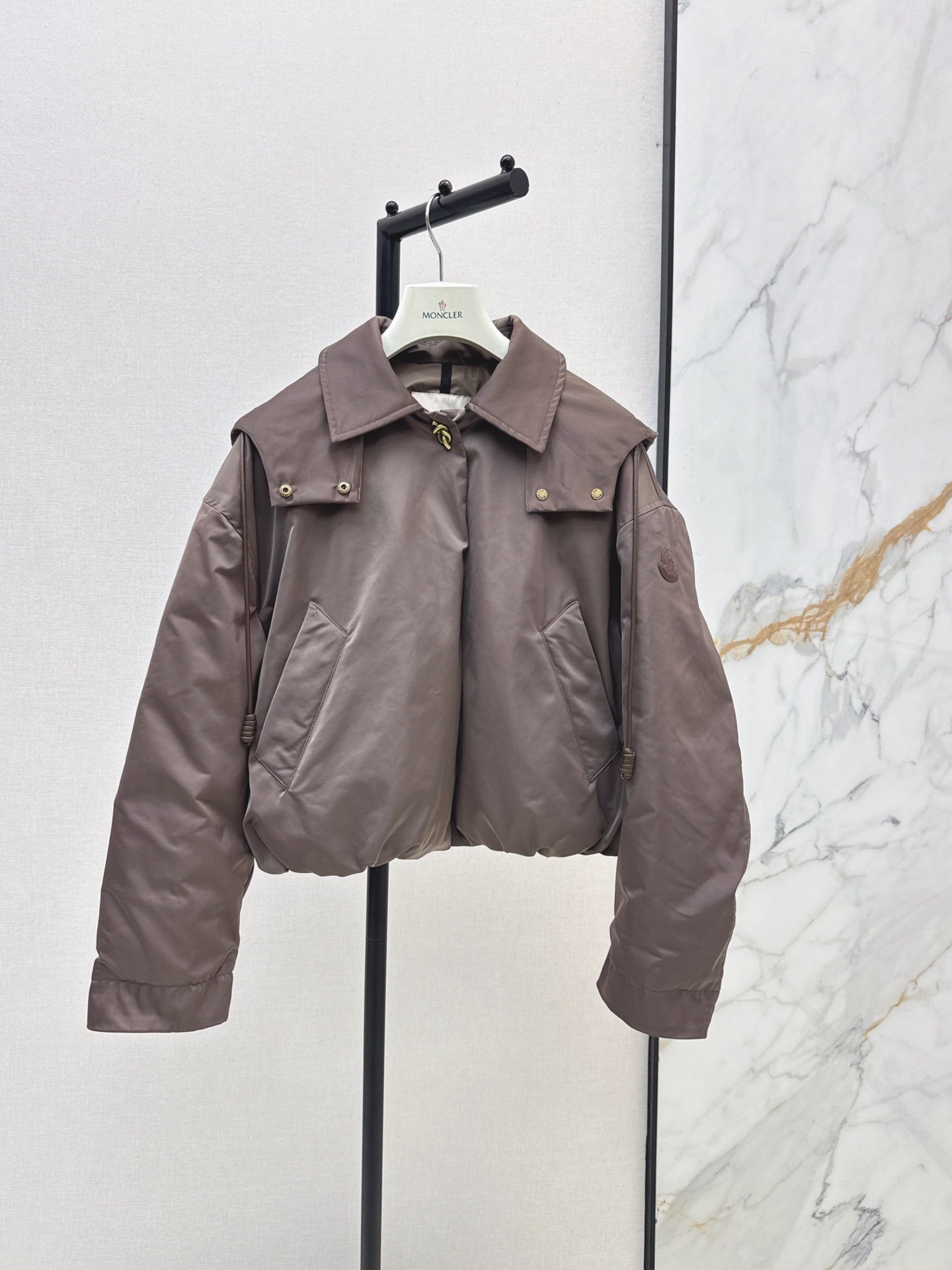 Prada/26 Latest Gray-Coffee Goose Down Short Jacket