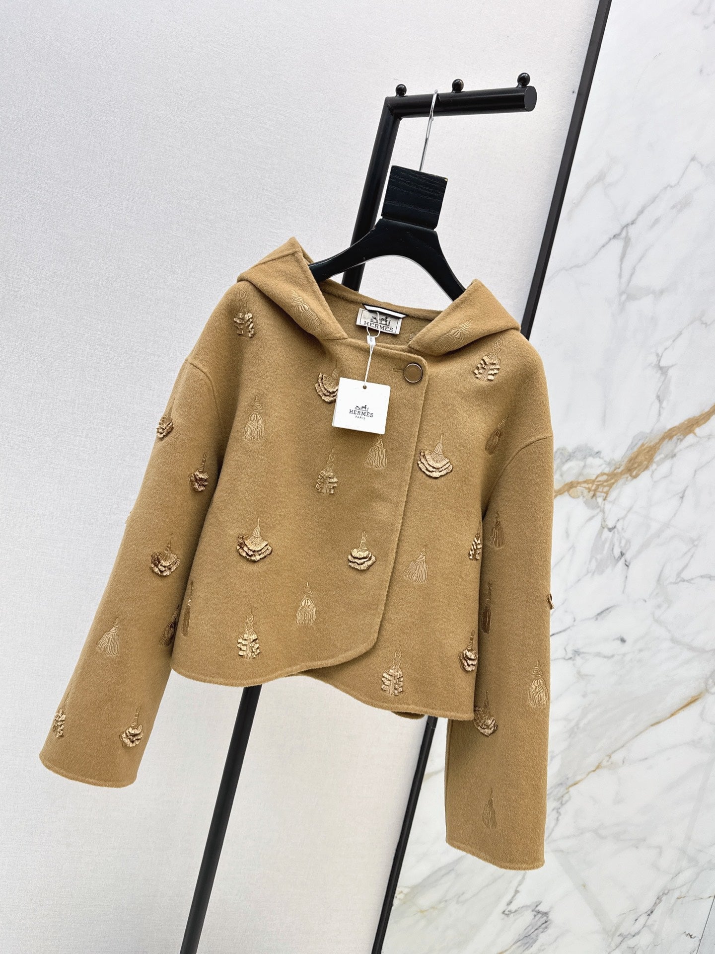 Hermès / 26 Fall/Winter Latest Hooded Double-Sided Wool Coat