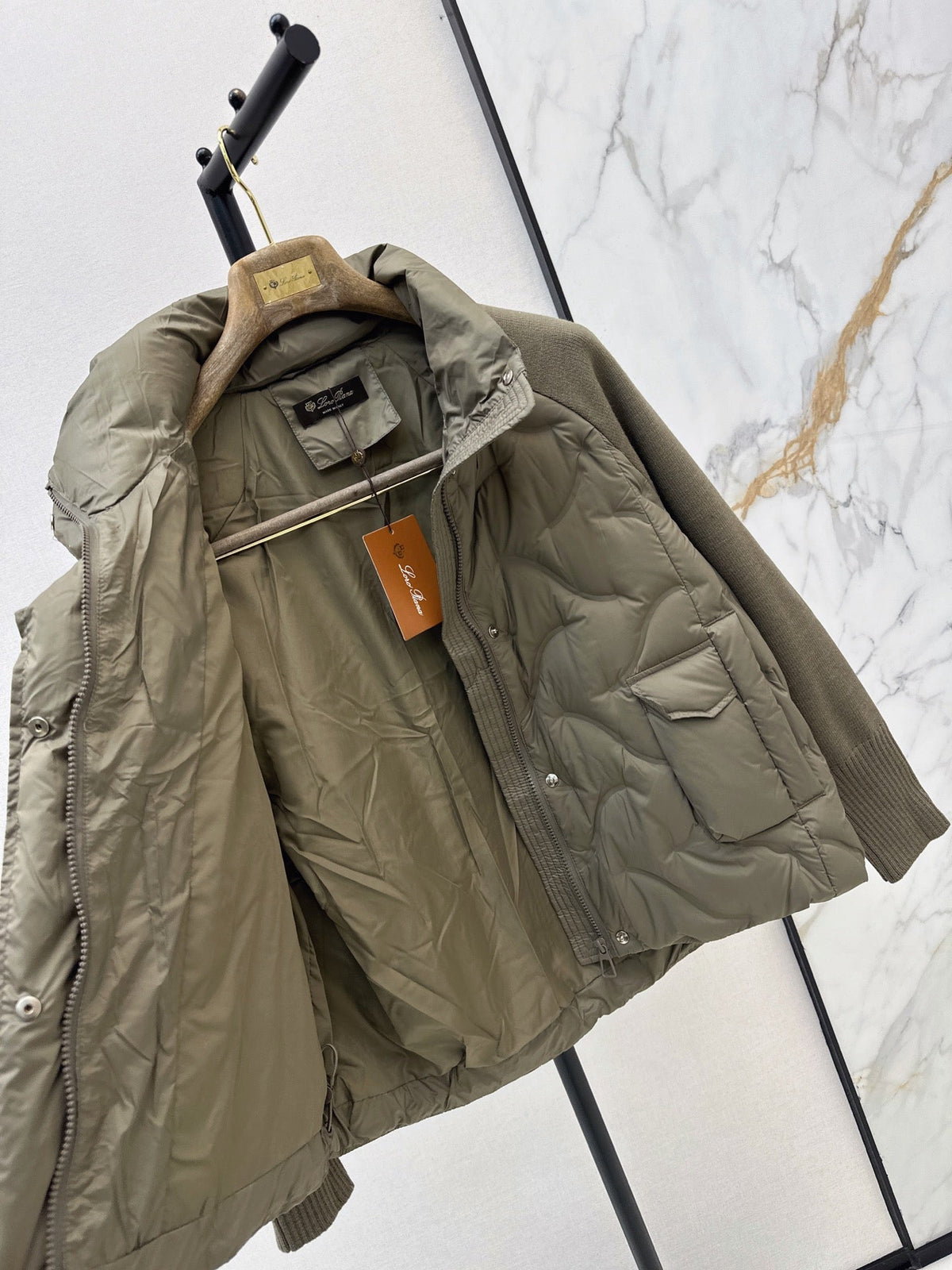 LORO PIANA/26Latest Autumn/Winter Knit-Panel Down Jacket