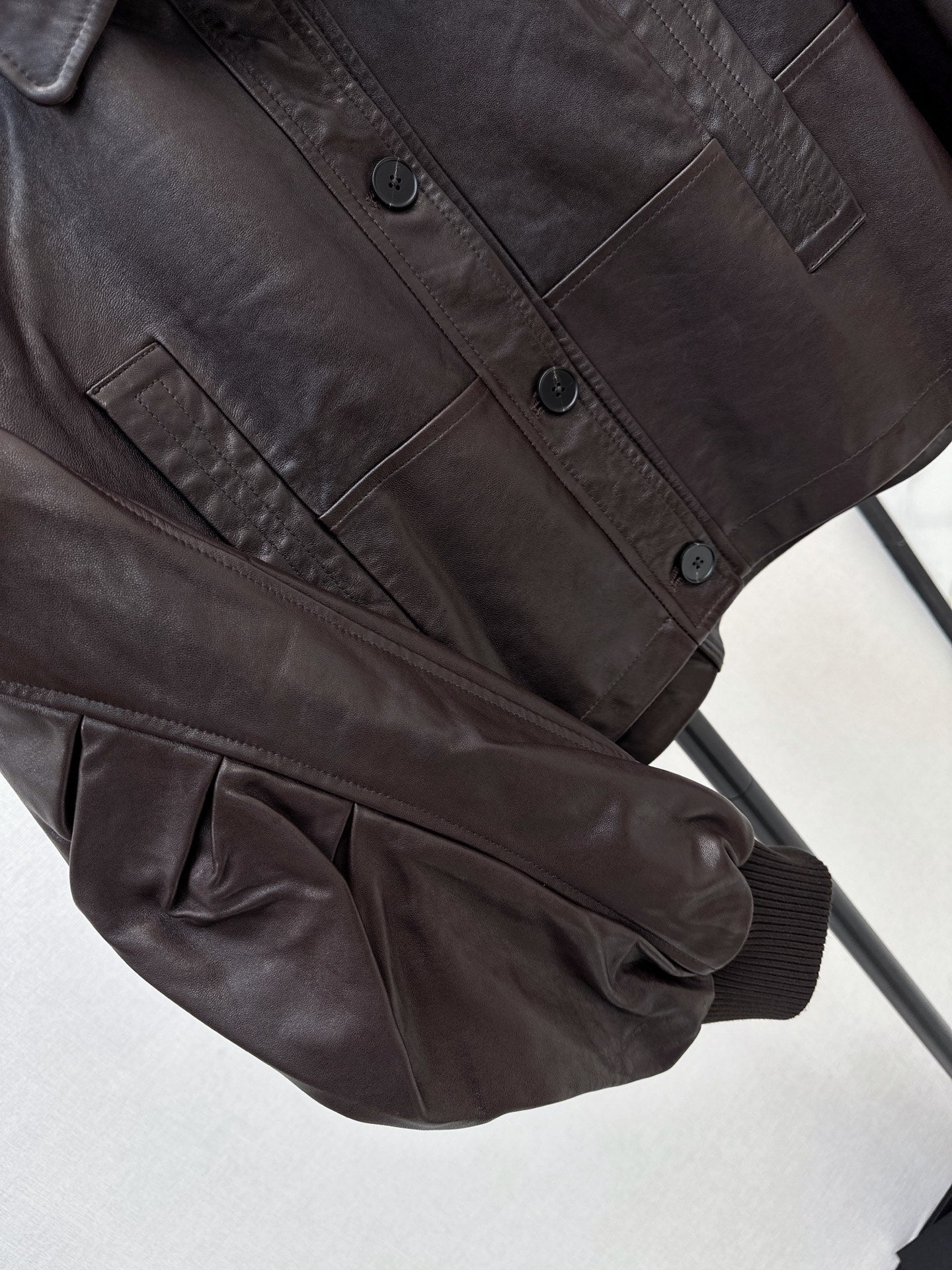 Brunello Cucinelli/26Latest Early-Autumn Cropped Lapel Leather Jacket
