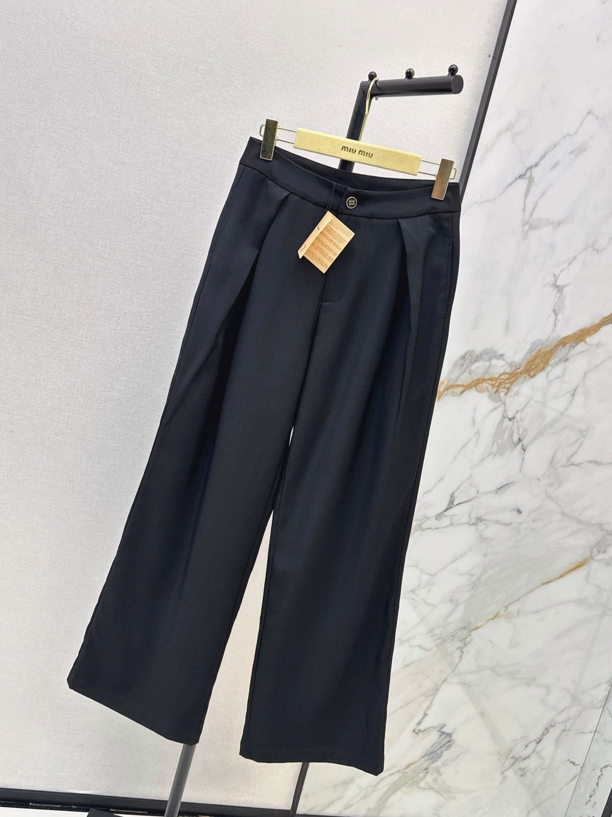 MiuMiu/26New Early Autumn High-Waisted Wide-Leg Trousers