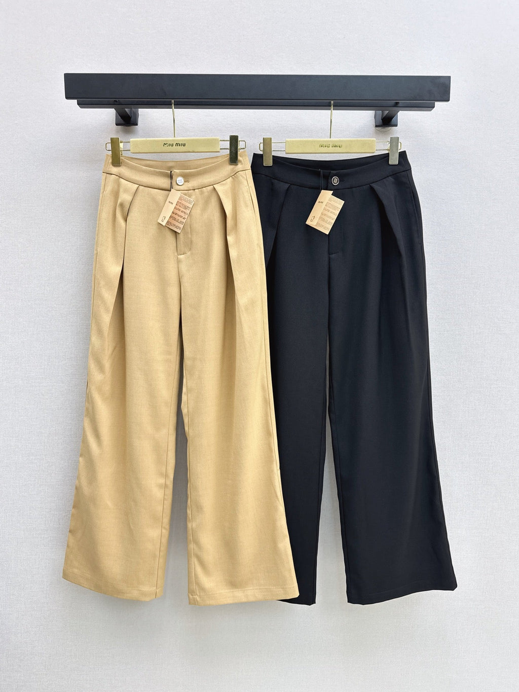 MiuMiu/26New Early Autumn High-Waisted Wide-Leg Trousers