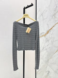 MiuMiu/26Latest Early Autumn Striped Cropped Top