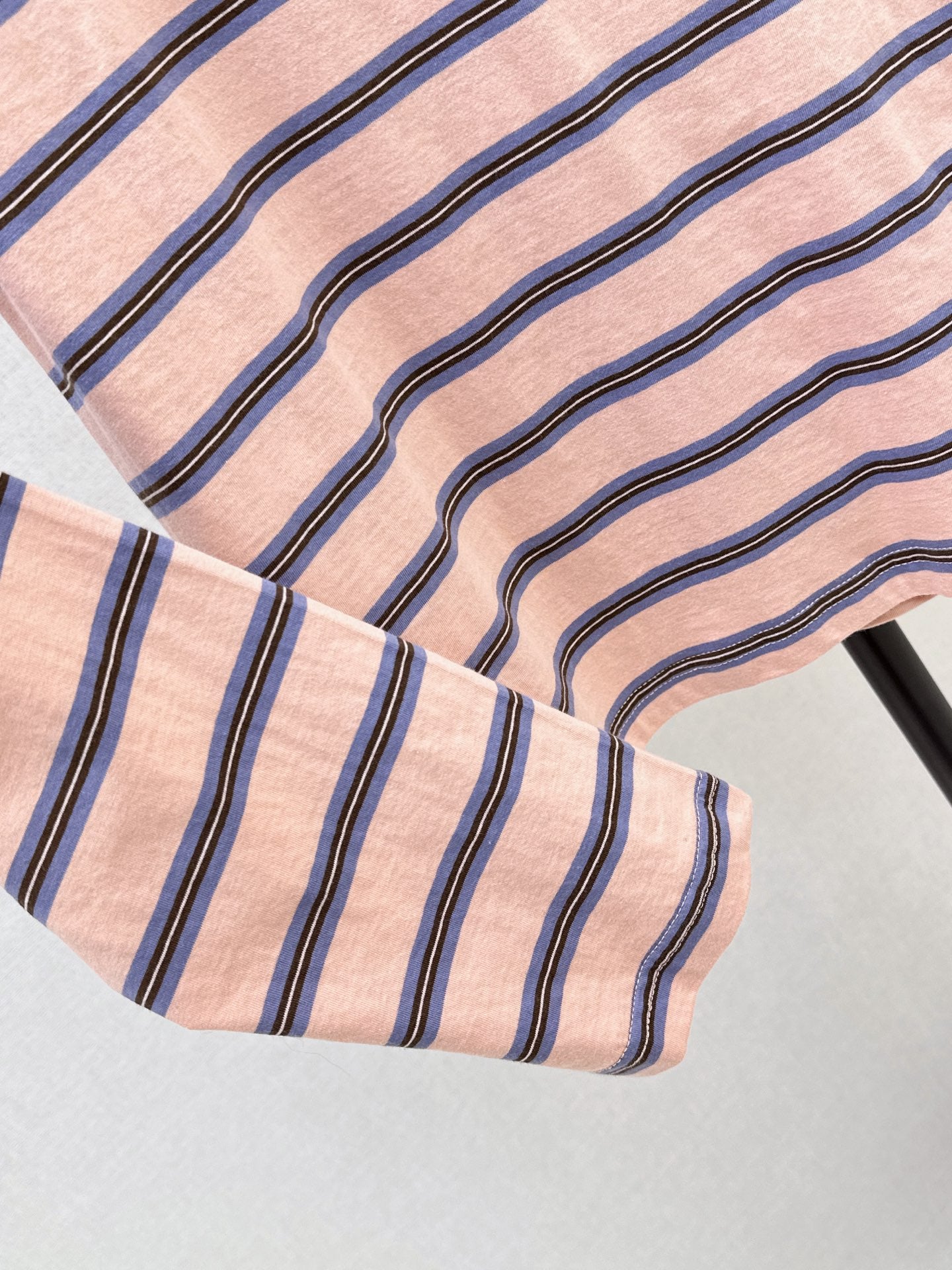 PRADA/26New Early Autumn Pink Striped Long-Sleeve Top