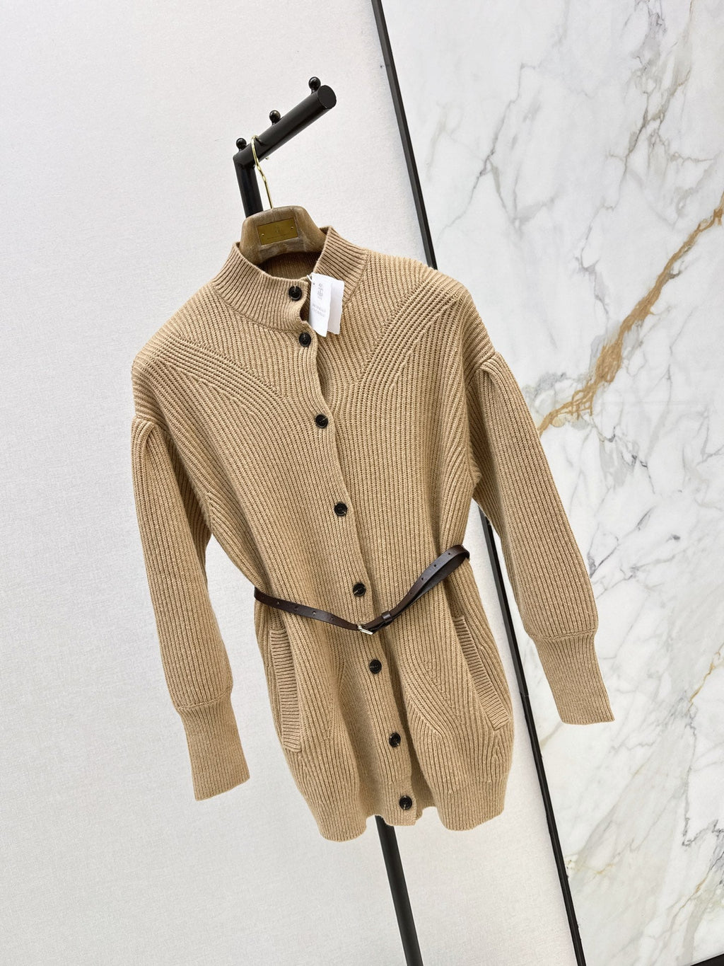 Brunello Cucinelli/26 Early Autumn Latest Long Stand Collar Cardigan