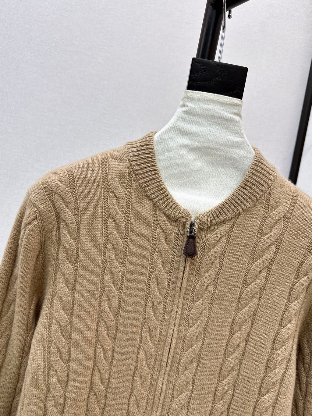 LORO PIANA/26 Fall-Winter Latest Old Money Style Outfit with Cable Knit Zipper Cardigan
