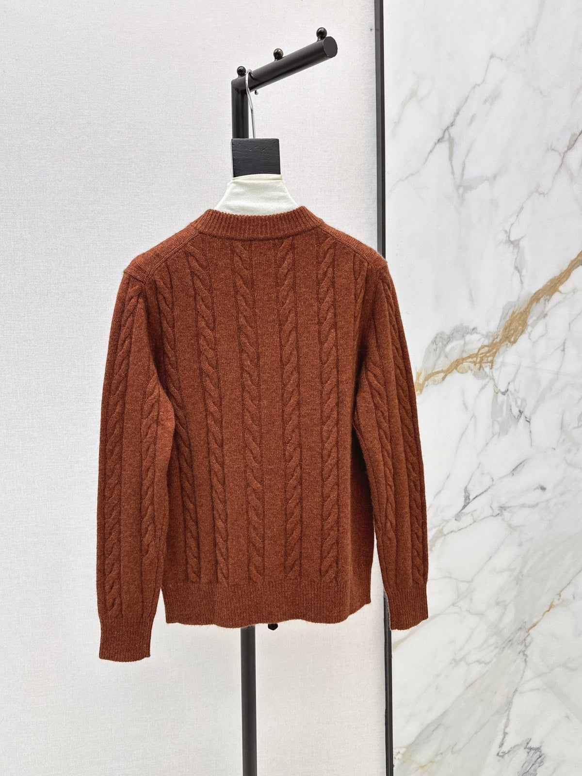 LORO PIANA/26 Fall-Winter Latest Old Money Style Outfit with Cable Knit Zipper Cardigan