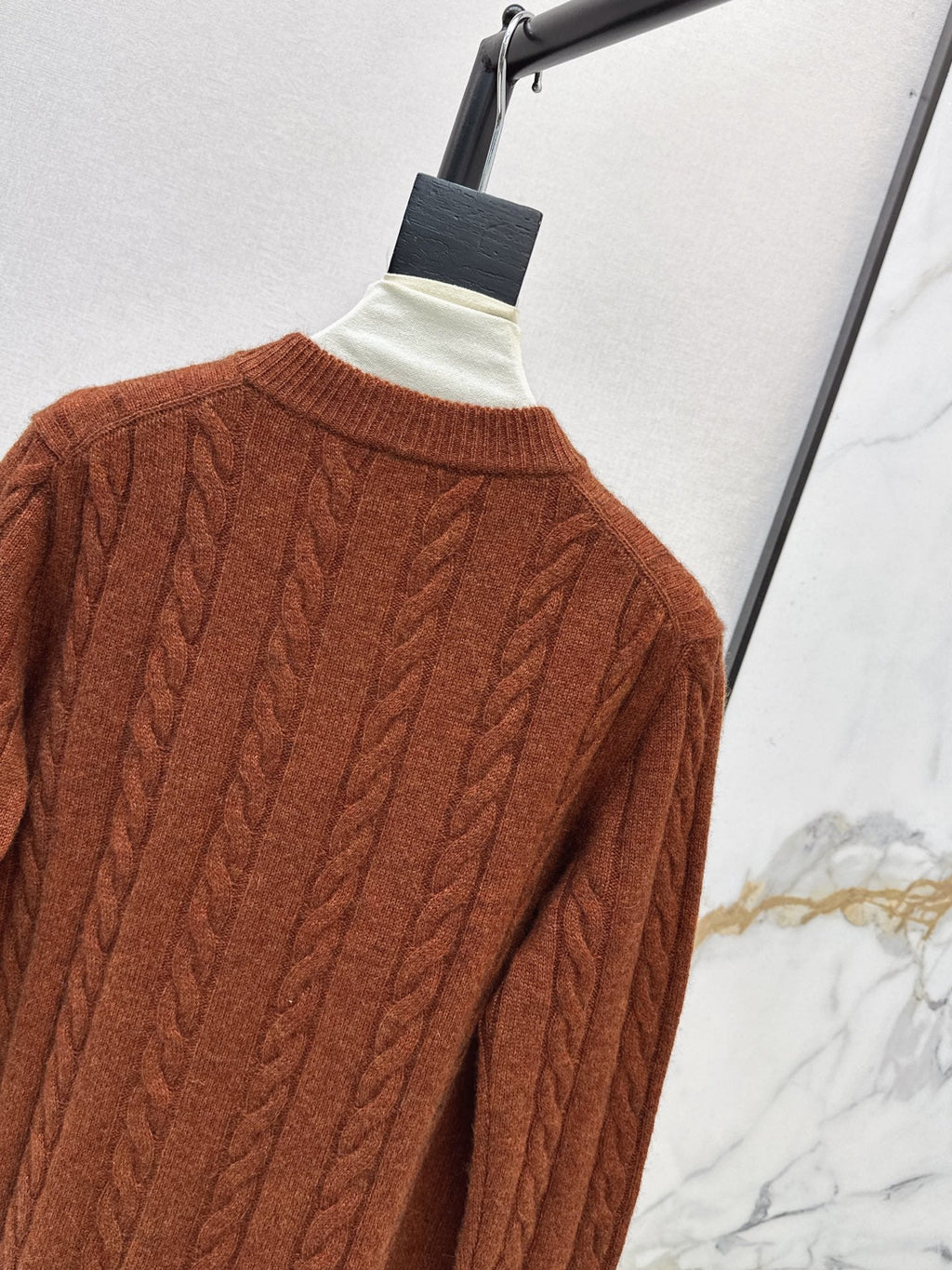 LORO PIANA/26 Fall-Winter Latest Old Money Style Outfit with Cable Knit Zipper Cardigan