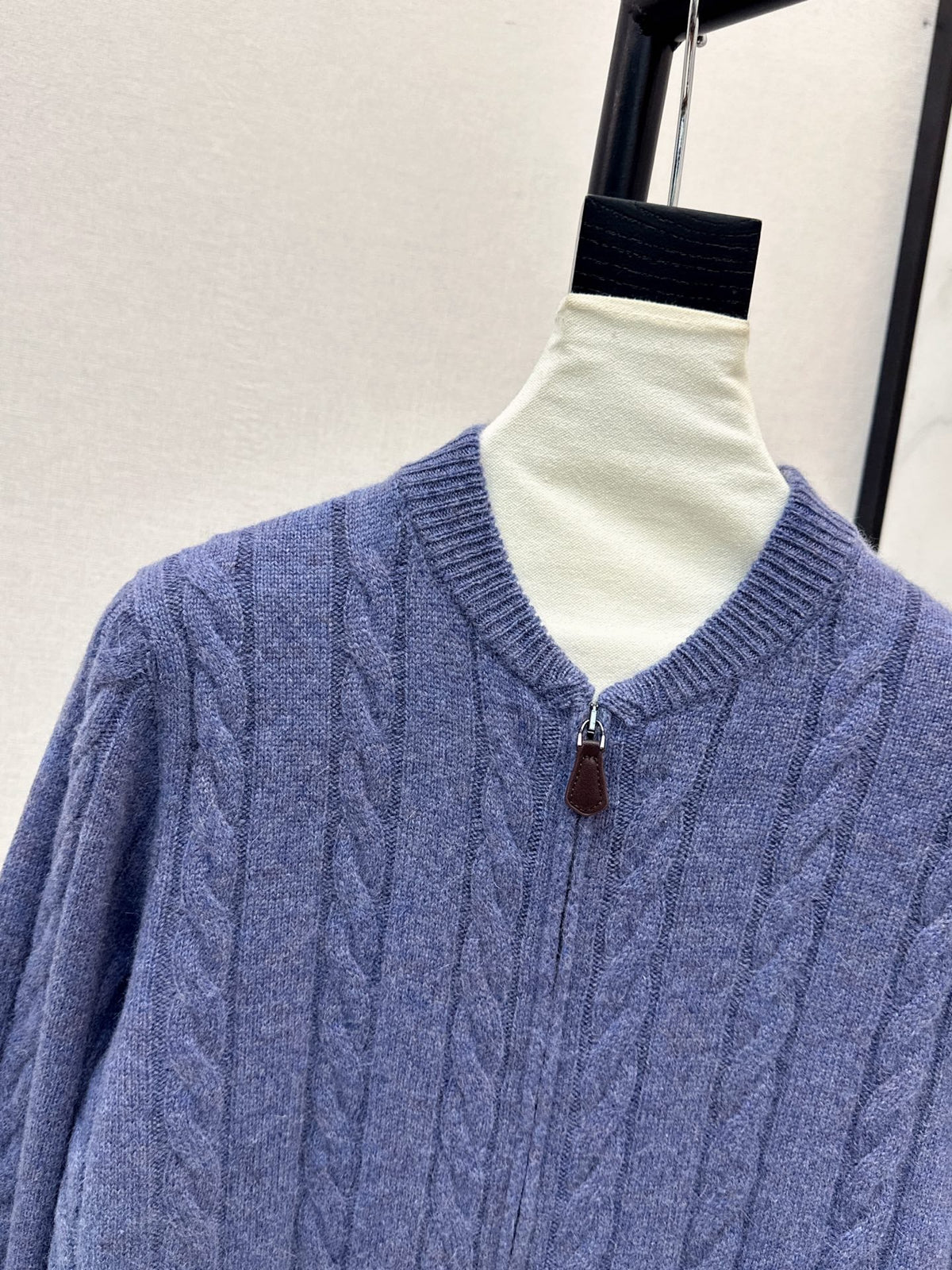 LORO PIANA/26 Fall-Winter Latest Old Money Style Outfit with Cable Knit Zipper Cardigan