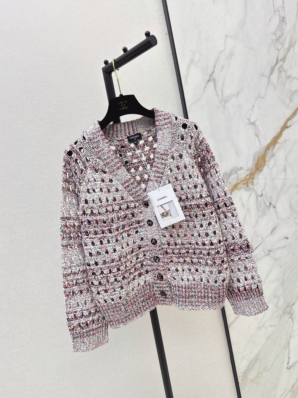Chanel / 26 Fall-Winter Latest Polka Dot Openwork Cardigan