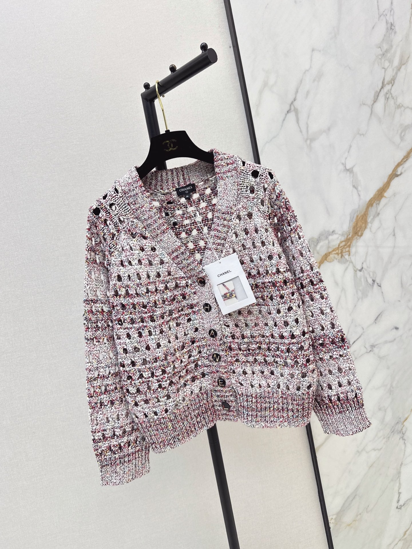 Chanel / 26 Fall-Winter Latest Polka Dot Openwork Cardigan