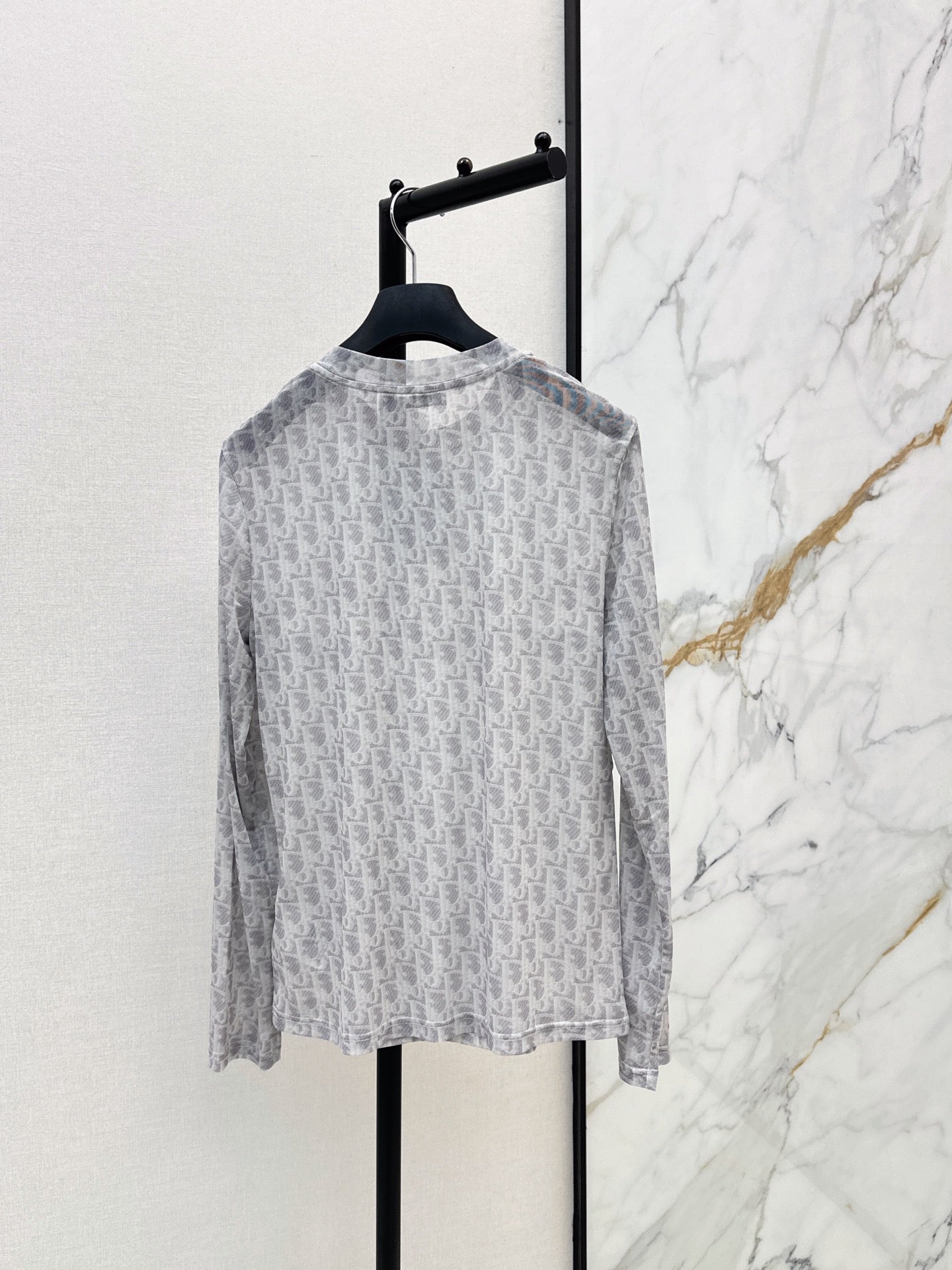 Dior/26 Fall-Winter Latest Letter Print Mesh Long-Sleeve Base Shirt