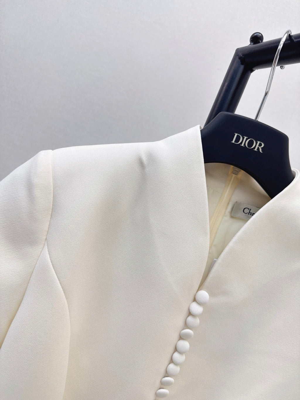 Dior/26 Fall-Winter Latest Milk White Waist-Cinching Short Sleeve Dress