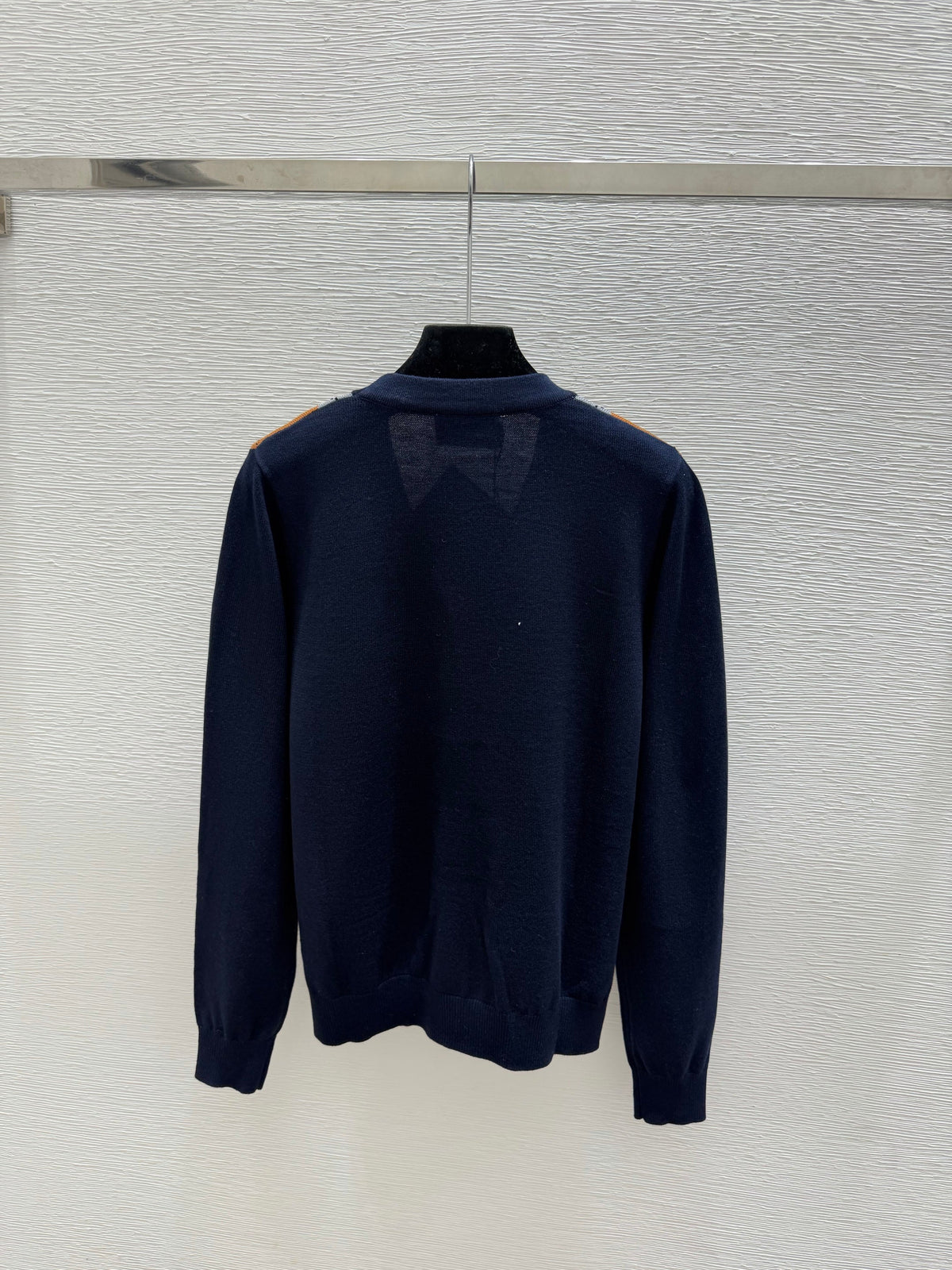 Prada / 26 Early Autumn New Color-Block Quilted V-Neck Knit Long-Sleeve Cardigan