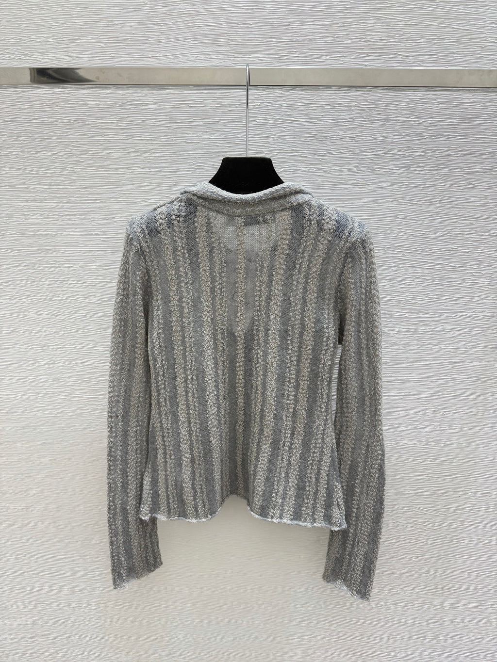 Dior/26 Early Autumn New Solid Color Simple Collared Knit Long-Sleeve Cardigan