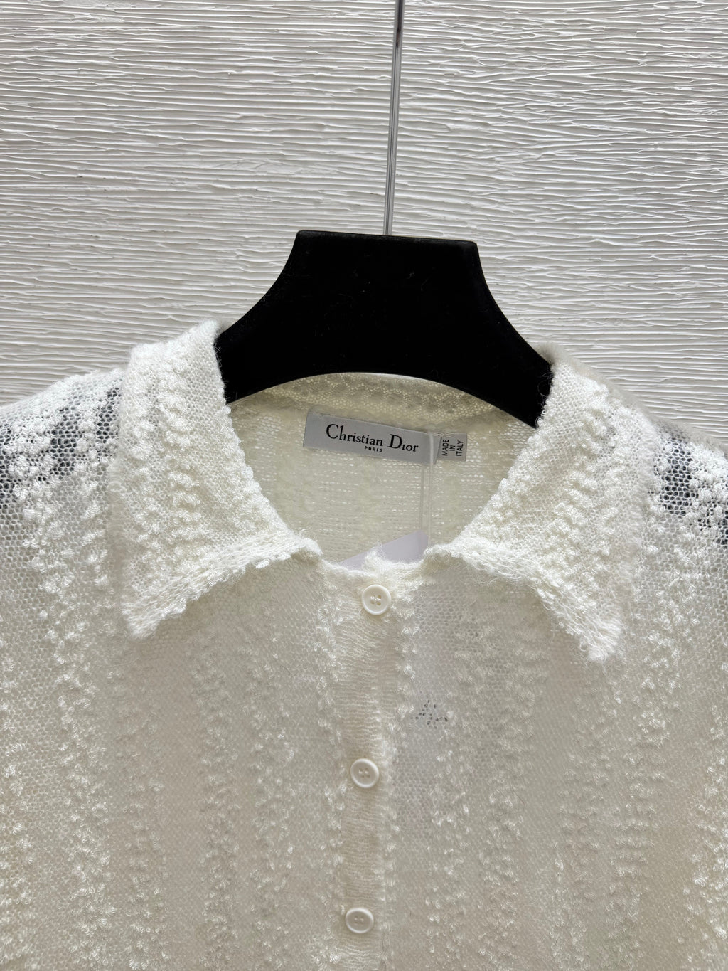Dior/26 Early Autumn New Solid Color Simple Collared Knit Long-Sleeve Cardigan