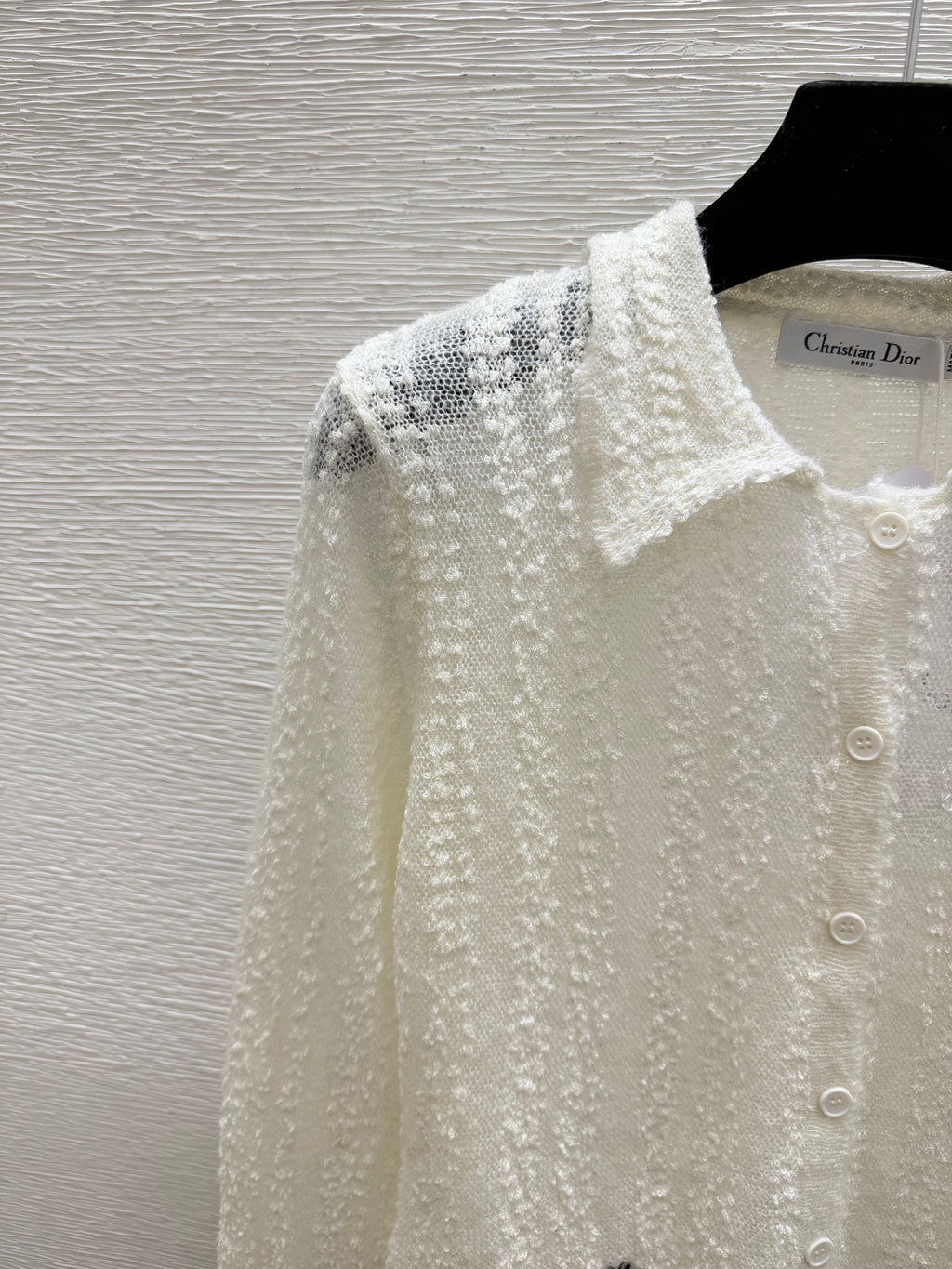 Dior/26 Early Autumn New Solid Color Simple Collared Knit Long-Sleeve Cardigan