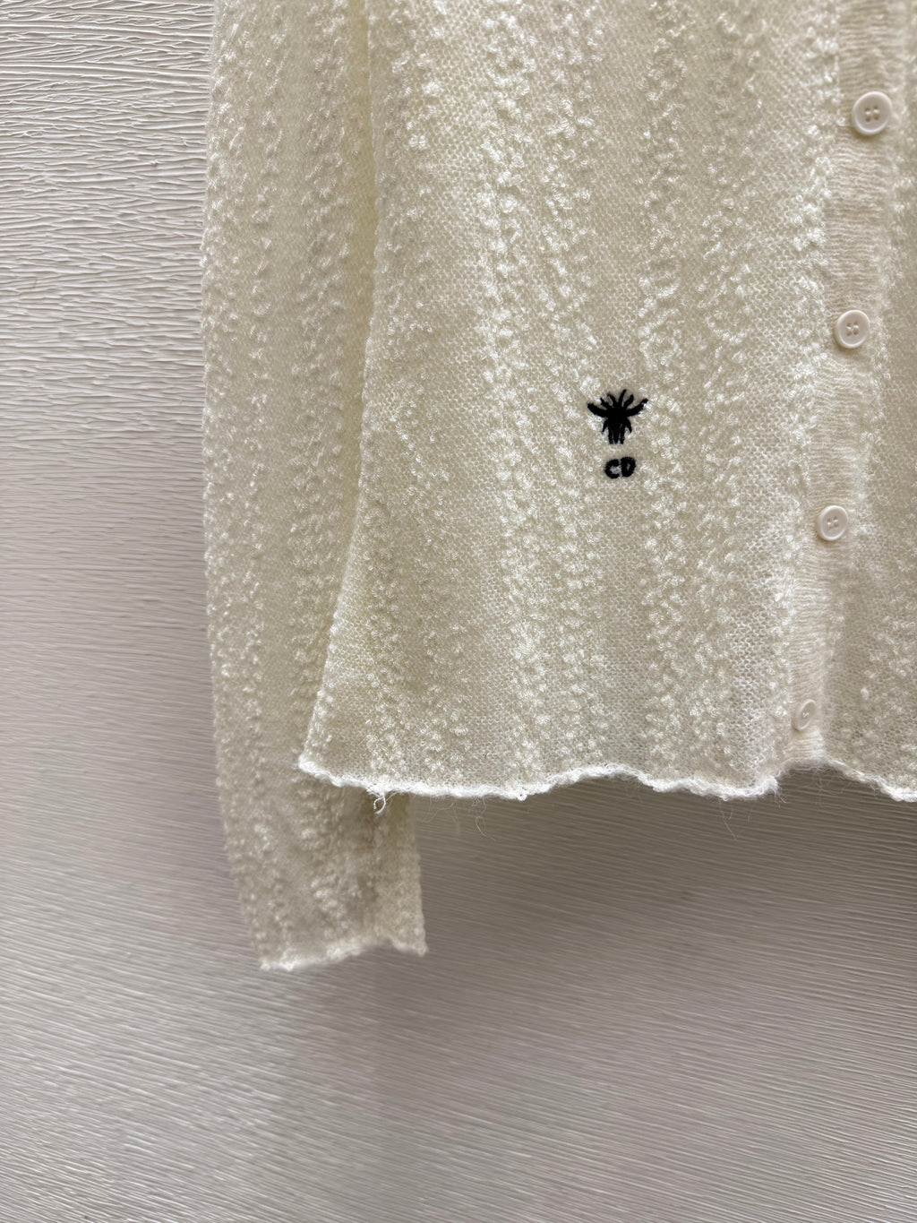 Dior/26 Early Autumn New Solid Color Simple Collared Knit Long-Sleeve Cardigan