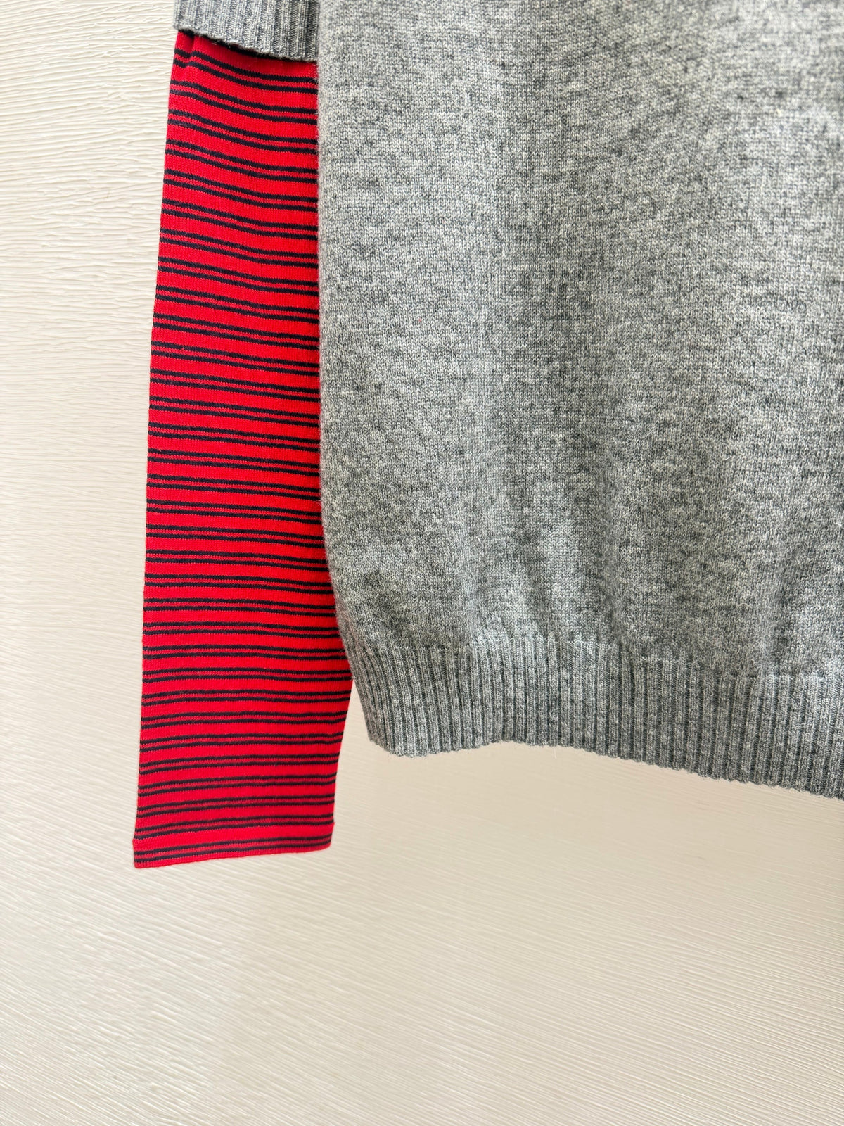 MiuMiu/26 Early Autumn New Colorblock Stripe Crew Neck Knit Long Sleeve