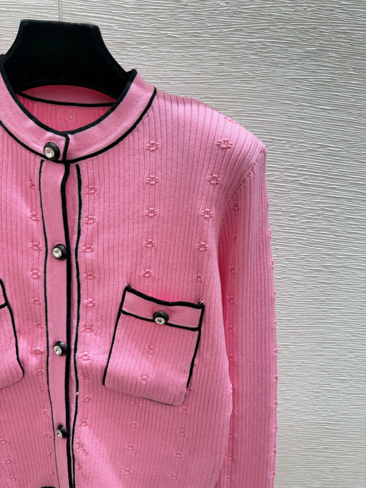 Chanel / 26 Early Autumn New Color-Block Simple Round Neck Knit Long-Sleeve Cardigan