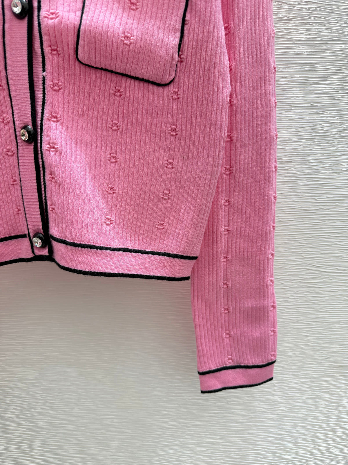 Chanel / 26 Early Autumn New Color-Block Simple Round Neck Knit Long-Sleeve Cardigan