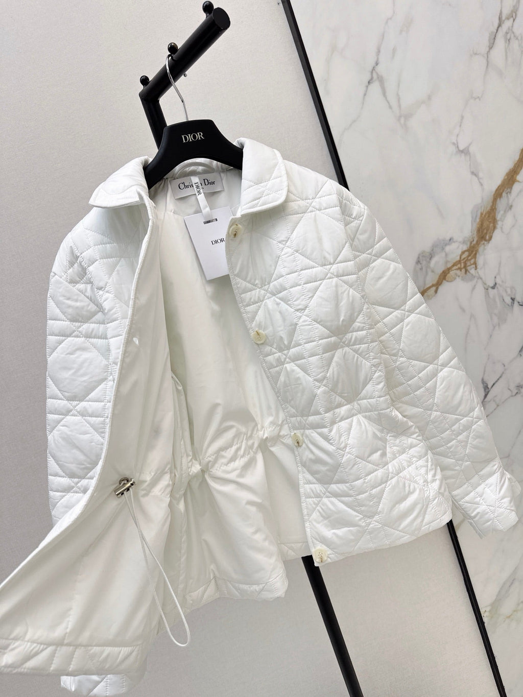 Dior / 26 Fall-Winter Latest Drawstring Waist Rattan Check Cotton Jacket