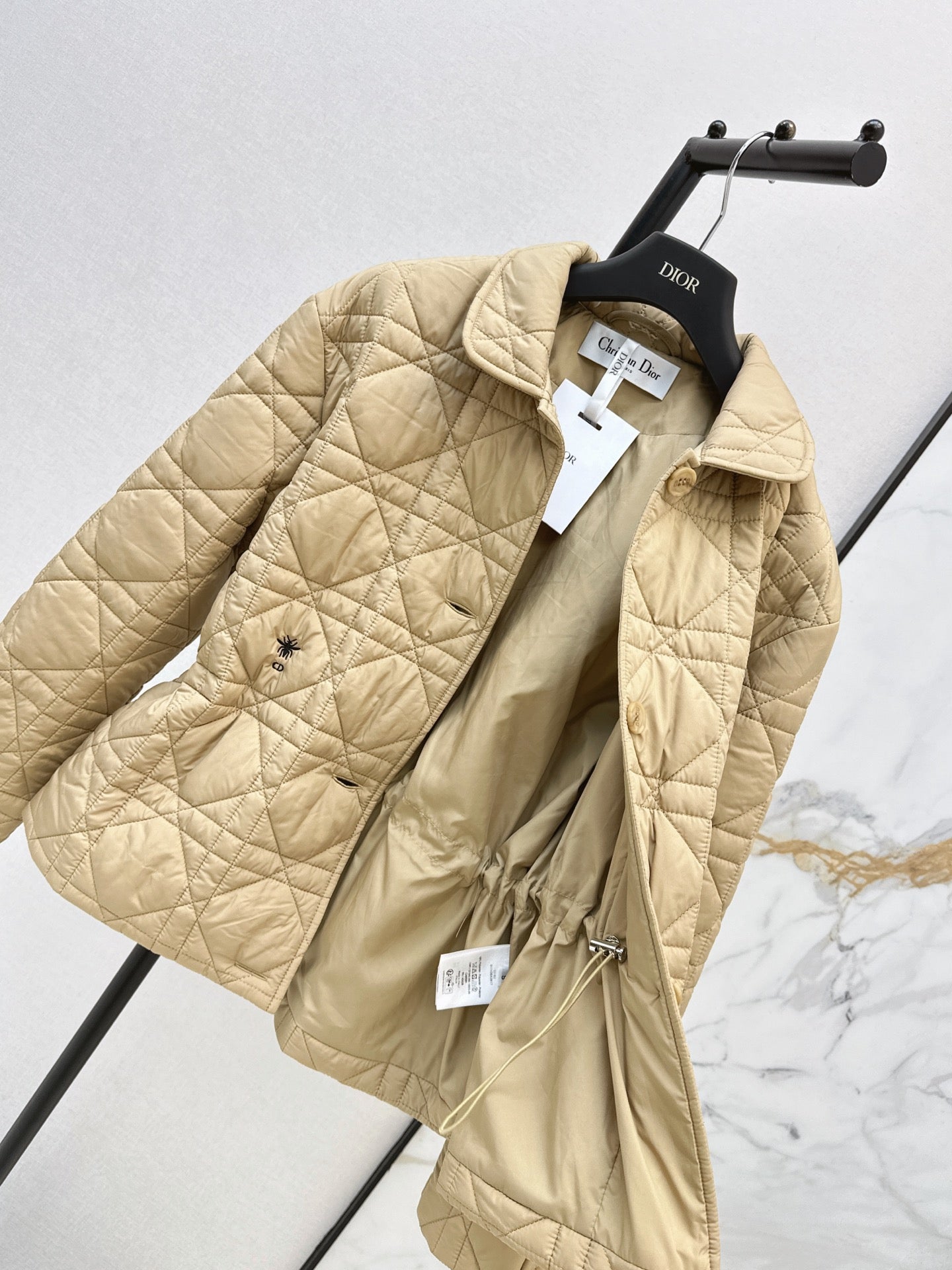 Dior / 26 Fall-Winter Latest Drawstring Waist Rattan Check Cotton Jacket