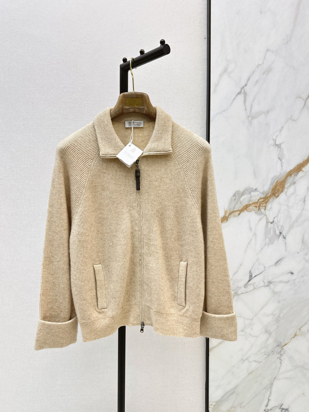 Brunello Cucinelli/26 Fall/Winter Latest Flat-Collar Cashmere Knit Jacket