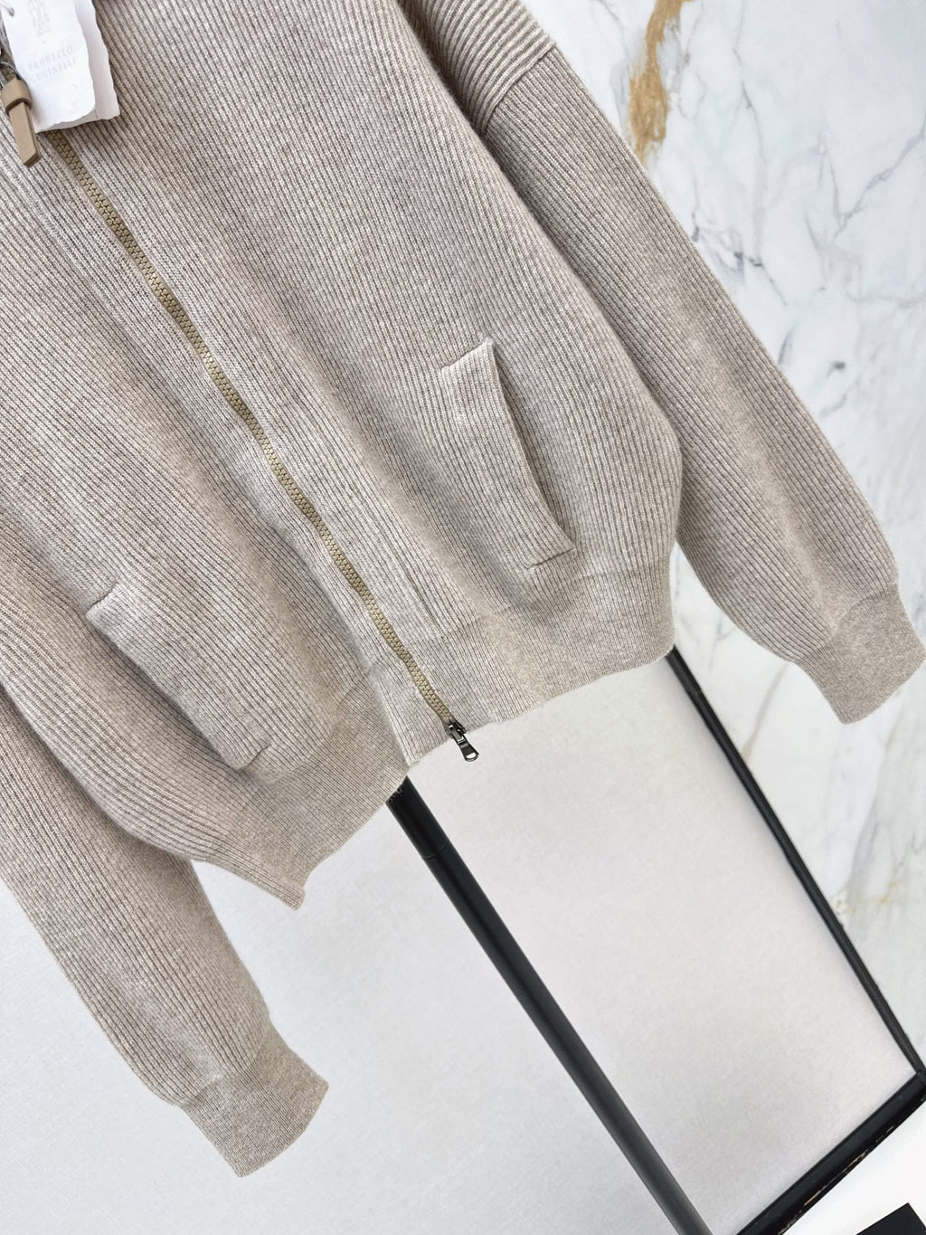 Brunello Cucinelli/26 Autumn/Winter New Pearl-Embellished Collar Knit Cardigan