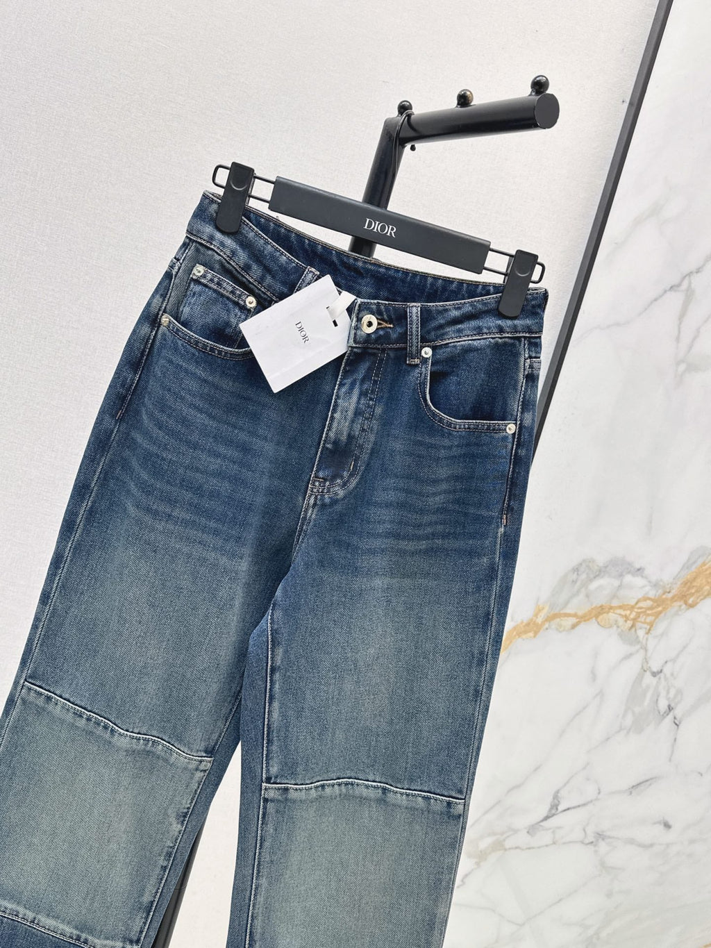 Dior / 26 Fall-Winter Latest Patchwork Design Vintage Washed Denim Jeans