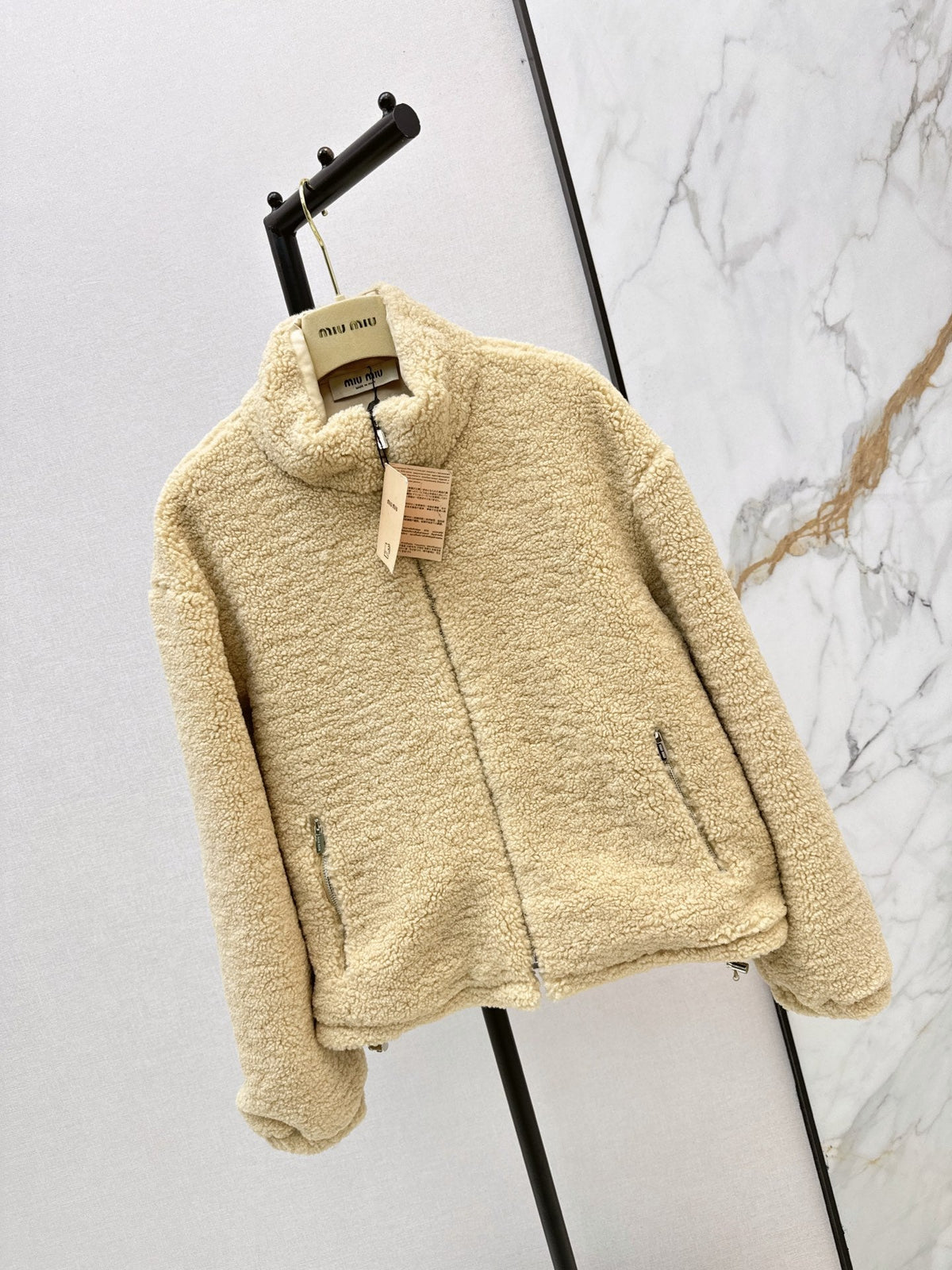 MiuMiu/26 Fall-Winter Latest Eco-Friendly Faux Shearling Jacket