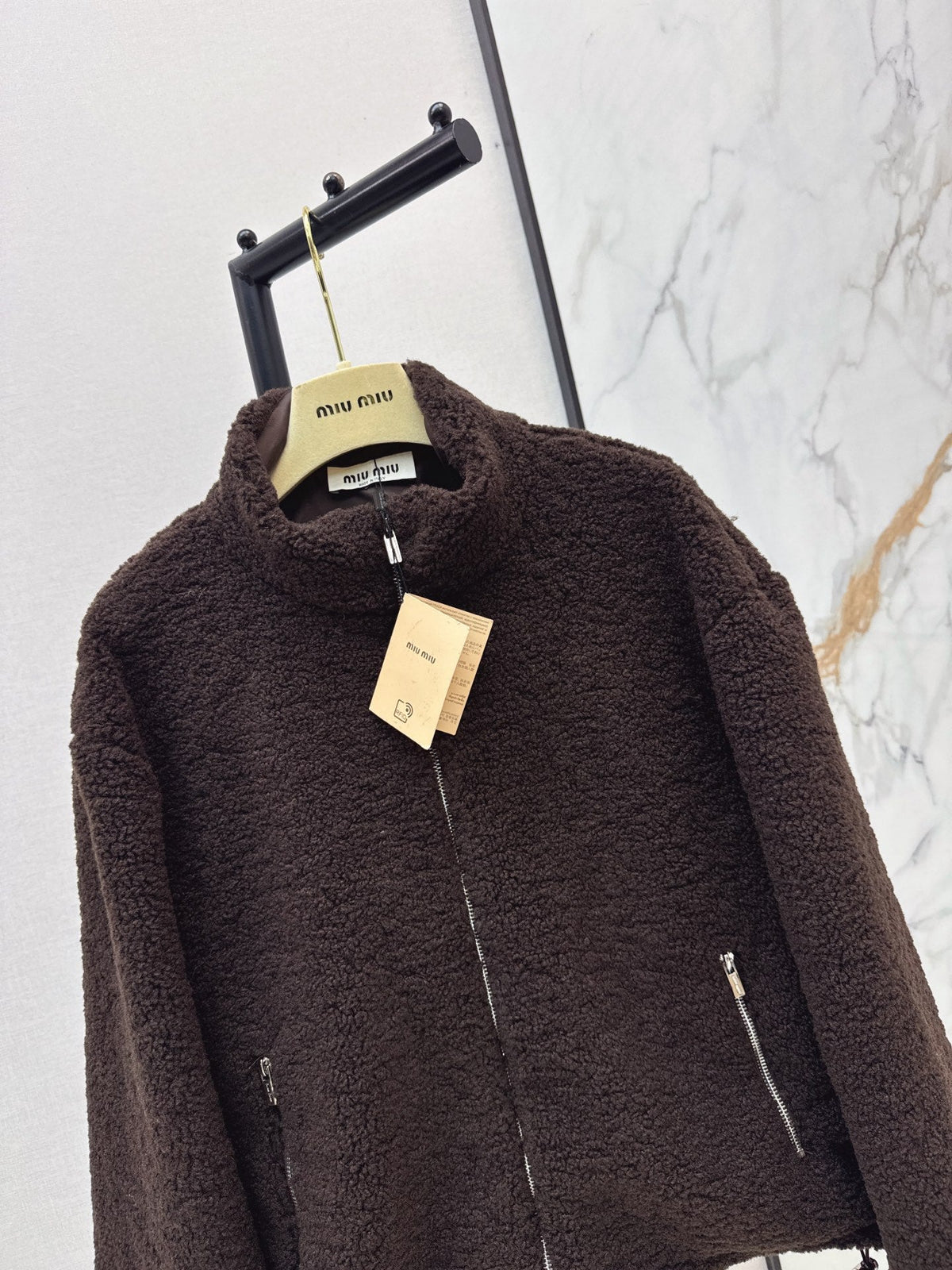 MiuMiu/26 Fall-Winter Latest Eco-Friendly Faux Shearling Jacket