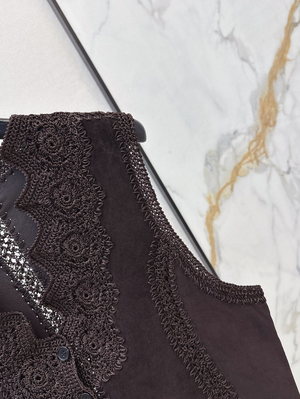 26 Fall/Winter New Hollow Patchwork Suede Sheepskin Vest