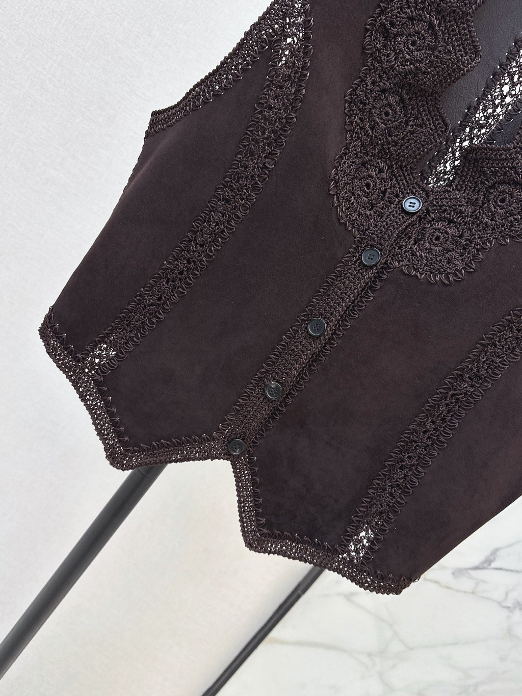 26 Fall/Winter New Hollow Patchwork Suede Sheepskin Vest